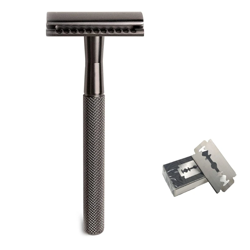 

Vintage Style Shaving Razor with Metal Handle Zinc Alloy Double Edge Safety Razor
