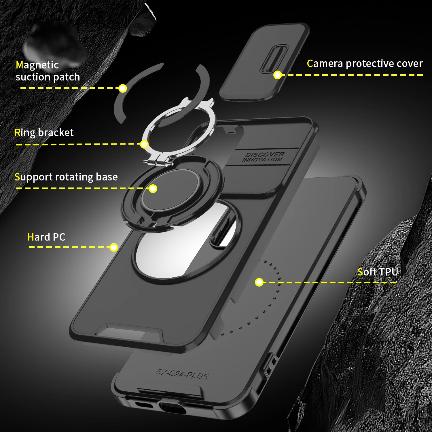 Rotating Kickstand Slide Camera Case with 360-Degree Protection