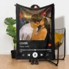 Personalized Spotify Photo Flannel Blanket For Girls Boys Couple Gift Customized Song Album Name Music Player Throw Blanket 1