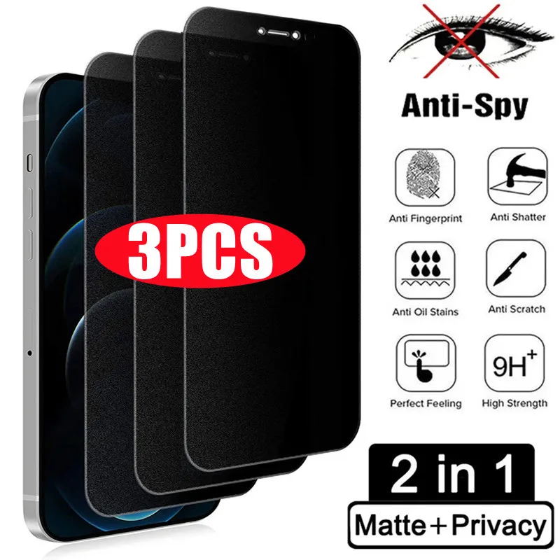 

Matte Privacy Screen Protector for IPhone 14 11 12 13 Pro Max Mini 6 8 7 Plus Anti-Spy Tempered Glass for IPhone XS MAX XR X SE