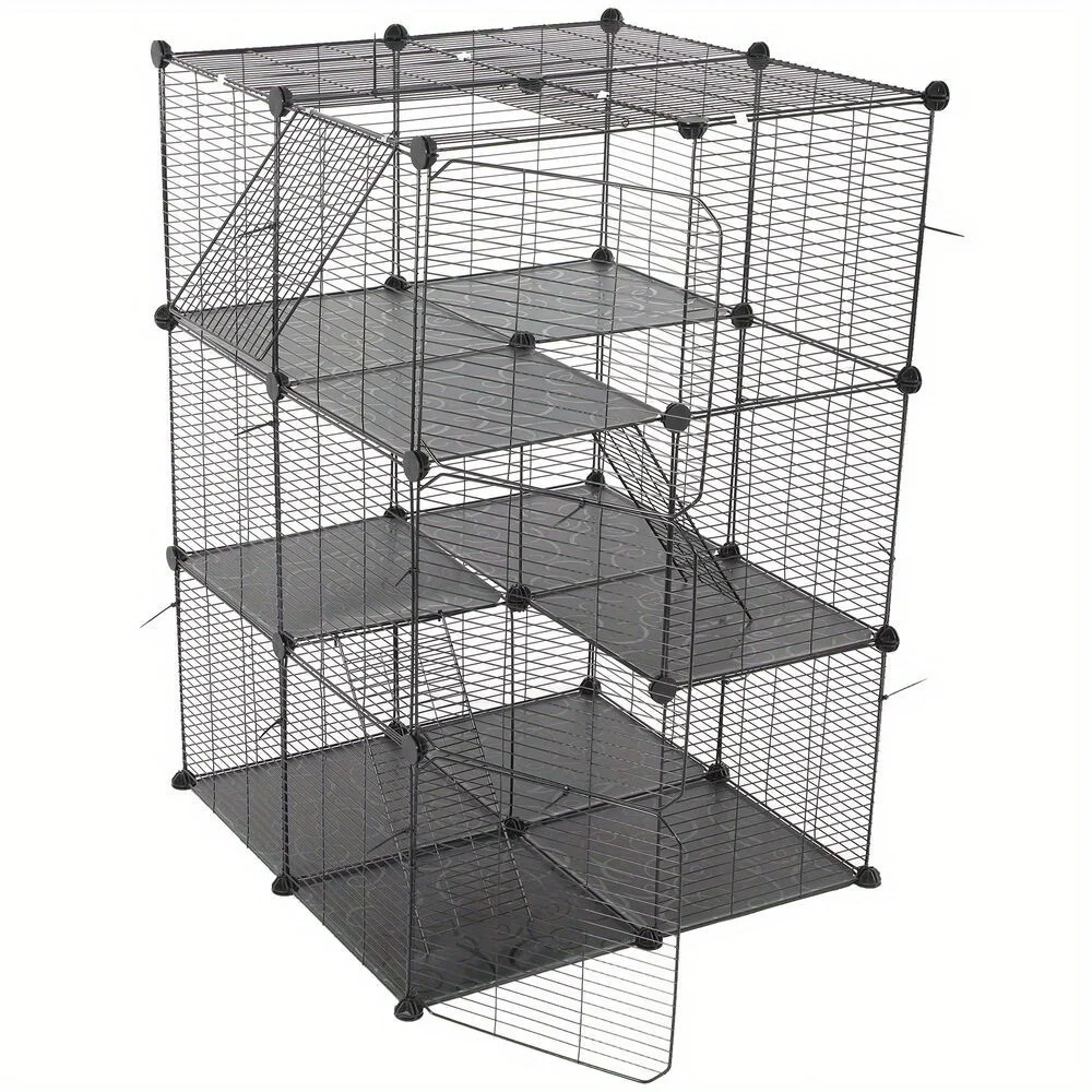 3 Tiers cat Kennels Pet Cage Cat Cage Indoor Cat DIY pet cage Metal Playpen