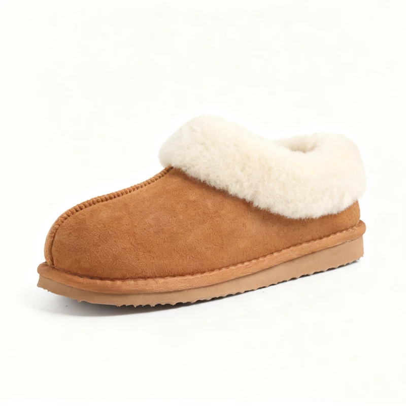 Shevalues Winter-Plüschfutter-Hausschuhe für Damen, rutschfeste Hausschuhe mit flachem Boden, flauschige, warme, gemütliche Outdoor-Damen-Baumwollschuhe – Detail 15