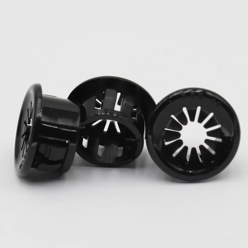 RSB 16-60mm Black Plastic Cable Wire Table Protective Buckle Snap Locking Bushing Petal Retaining Ring Bungs Plug Grommet Cover