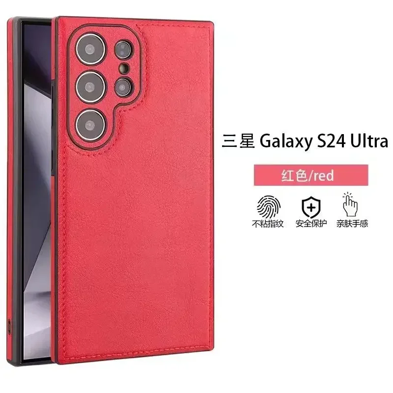 Premium Cowhide Leather Phone Case with Camera Lens Protection Luxury Soft Cover