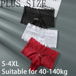 3/6PCS S-4XL Plus Size Panties Women's Sexy Lace Underwear Sexy High Waist Briefs Panties Sheer Intimates Women's Lingerie Tanga