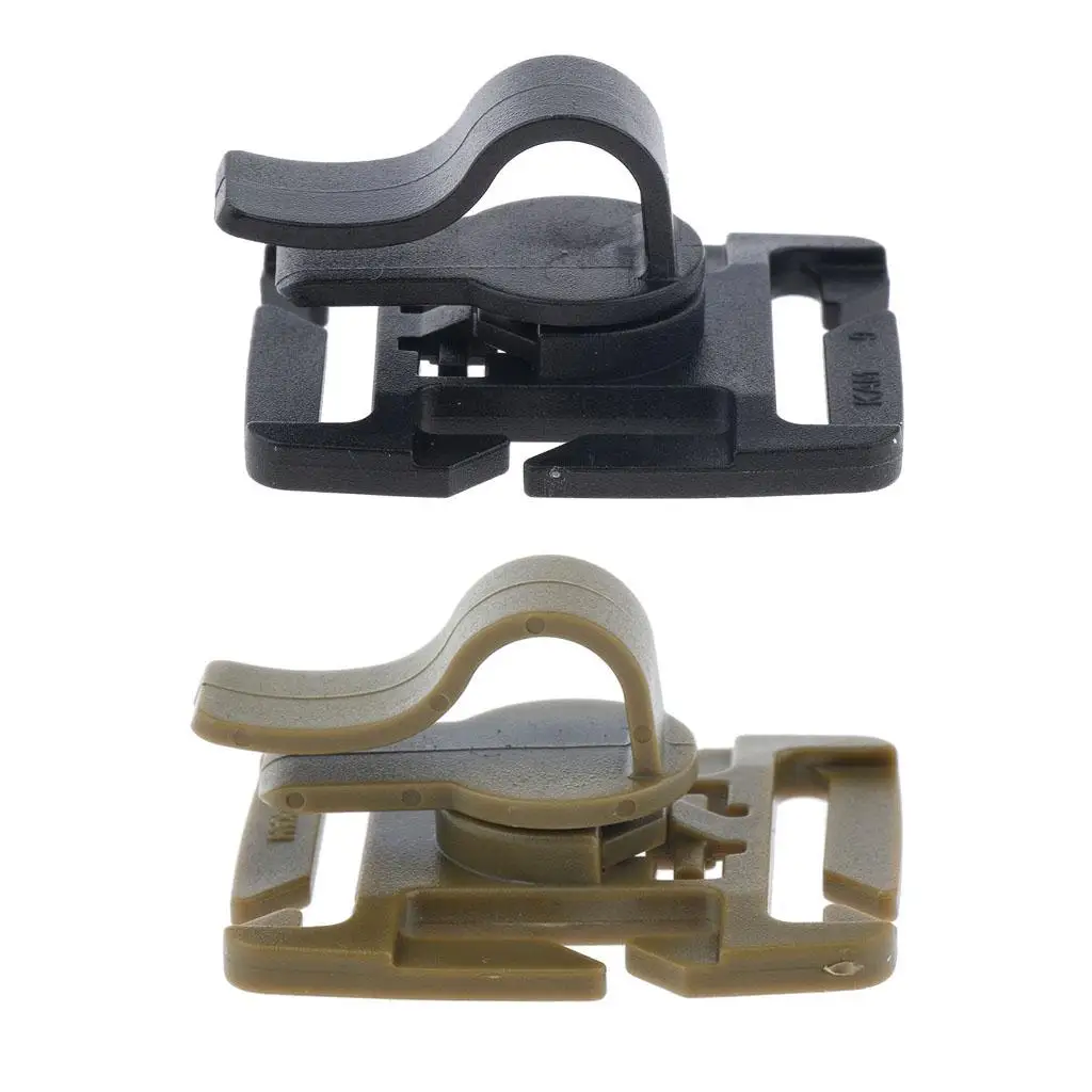 Outdoor Hydration Pack Water Bladder Drinking Tube MOLLE Webbing Clip Holder Plastic Dia. 8-10 mm