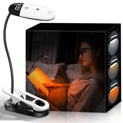 Rechargeable Mini LED Reading Light with Adjustable Brightness and Flexible Clip (WHITE)