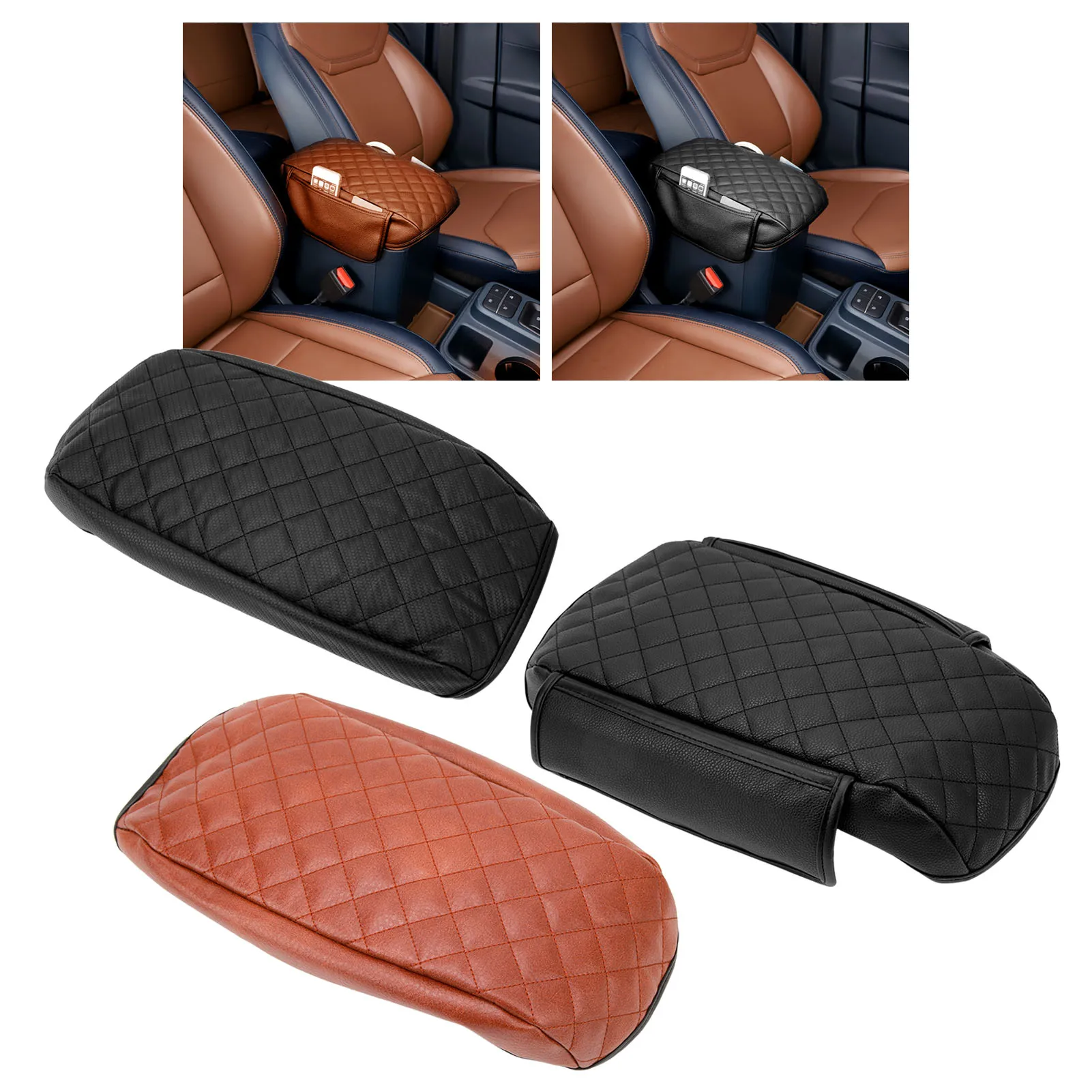 Car Center Console Armrest Cover Pad Leather Center Console Protector