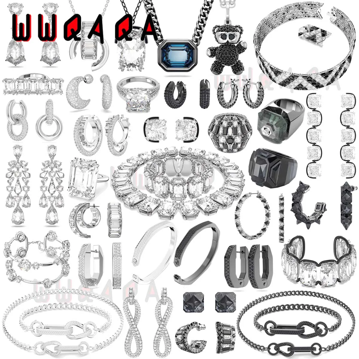 

Stainless Steel Dextera Earrings 2024 New Trend Sales Women's Romantic Gifts Charm Personality Black and White Crystal Necklaces