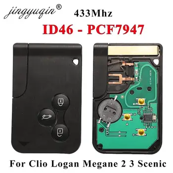 Smart Key Card per Renault Megane II Scenic II Grand Scenic 2003-2008 433mhz PCF7947 Chip ID46 3 tasto del Telecomando PCB Ad Ultrasuoni