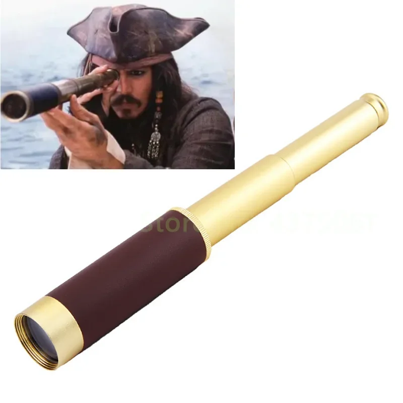 

Мини-телескоп латунный пиратский монокулярный телескоп 25x30 складной Ретро монокулярный телескоп для игр путешествий пешего туризма охоты кемпинга
