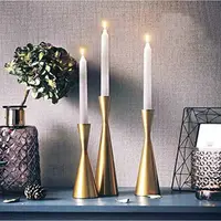 2/3pcs Gold Luxury Slim Waist Candle Holder Set Minimalist Candlestick Flower Vase for Home Centerpiece Table Decor New Fashion