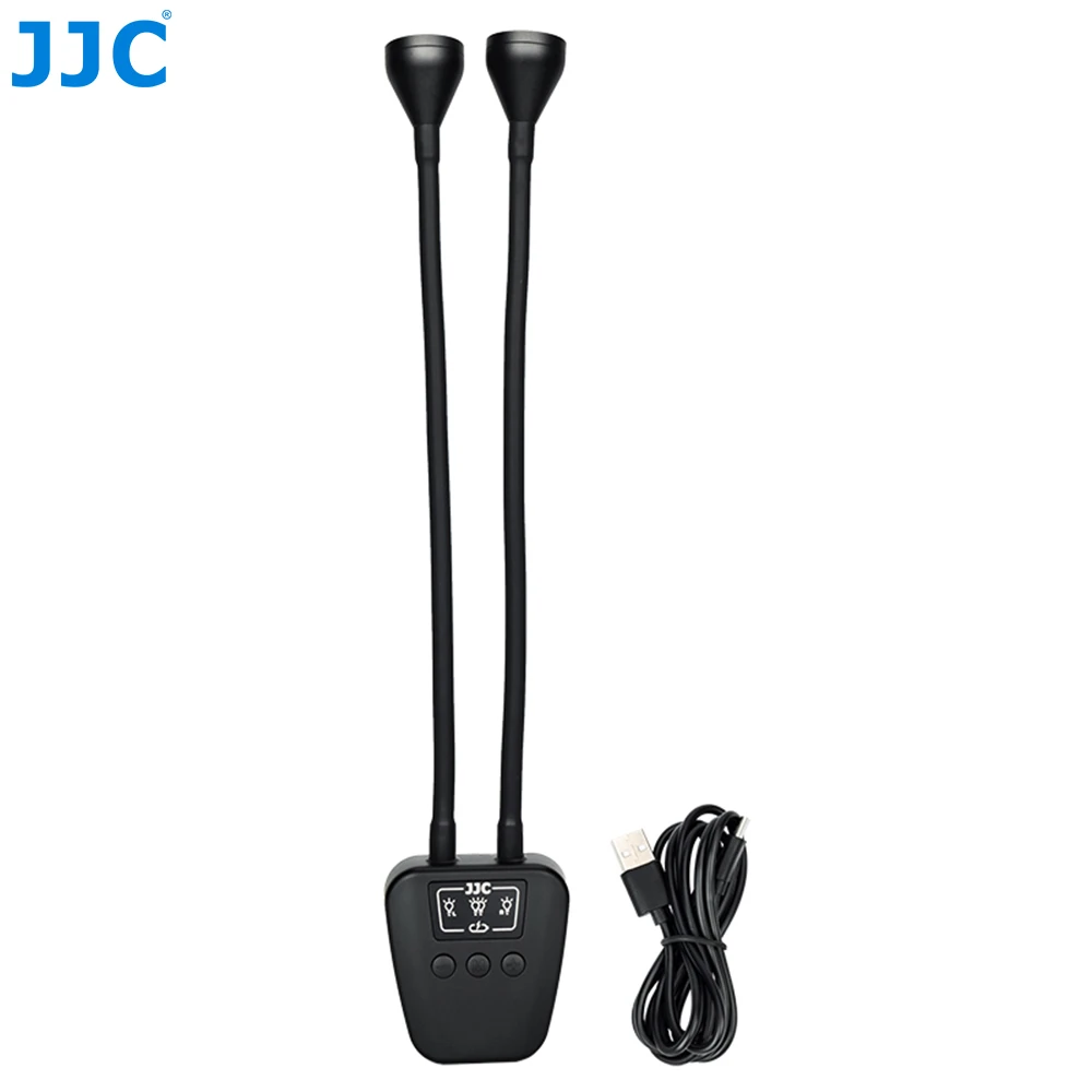JJC Macroarm, ledlicht voor camera met geïntegreerde accu, 5600K 24000 lux, 10 helderheidsniveaus, verstelbaar, verlichting voor close-ups