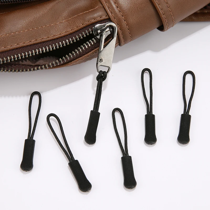 Zipper Head Extension Cord Tags Pulls Slider Cord Rope Puller Ends Lock Zip Clip Buckle 5/10/20PCS for Bag Outdoor