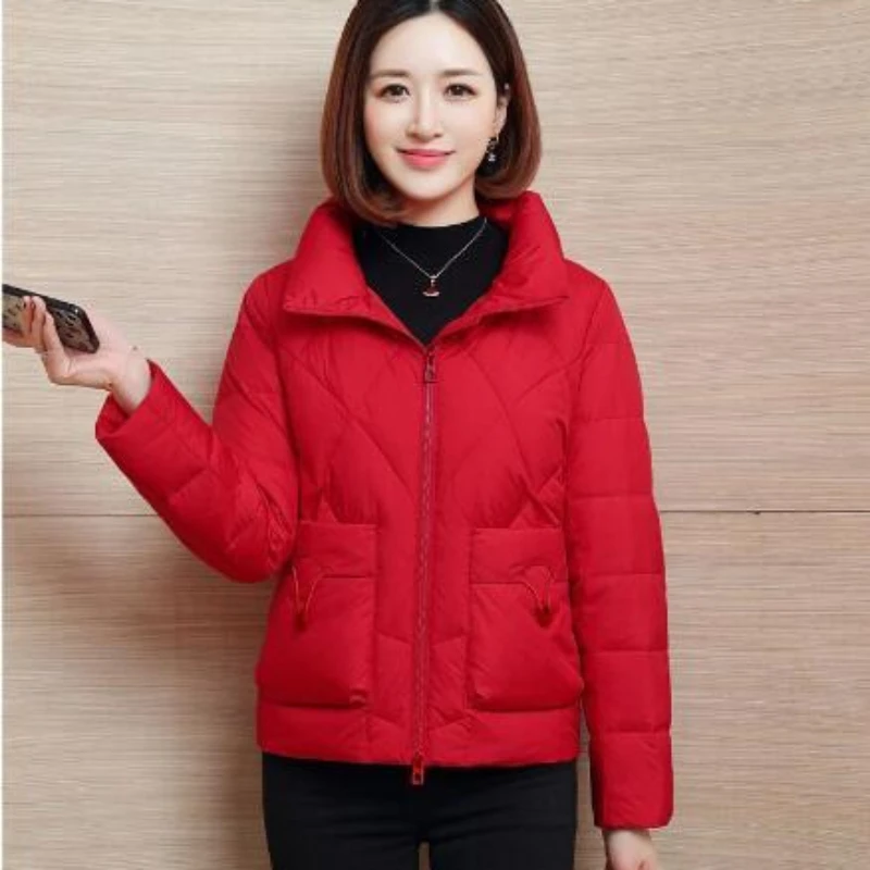 2023 New Women Down Cotton Coat Winter Jacket Female Fashion Thicken Warm Parkas Cause Short Outwear Solid Color Slim Outcoat winter women thicken down cotton hats scarf women solid color cap fashion headscarf wraps female outdoor warm hats accessories