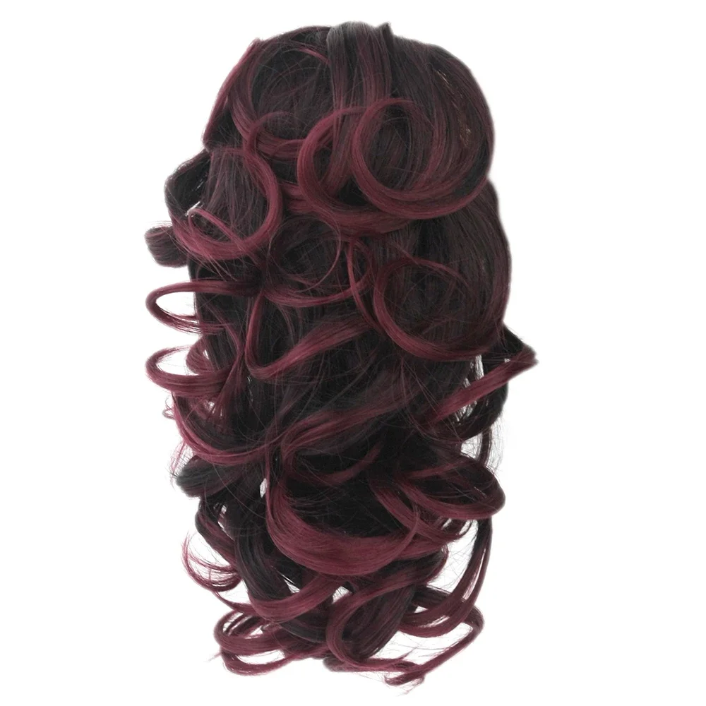 Clip In Ponytail Hair Extension Synthetic Ponytail Clip In Ponytail Extensions Soowee Short Curly Synthetic Hair Black To Burgundy Clip In Hair Extension Little Pony Tail Claw Ponytail False on Clips