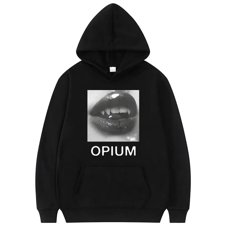 

Rapper Playboi Carti Vamp Fangs Opium Graphic Hoodie Men Women Hip Hop Oversized Hoody Sweatshirt Men's Casual Vintage Hoodies