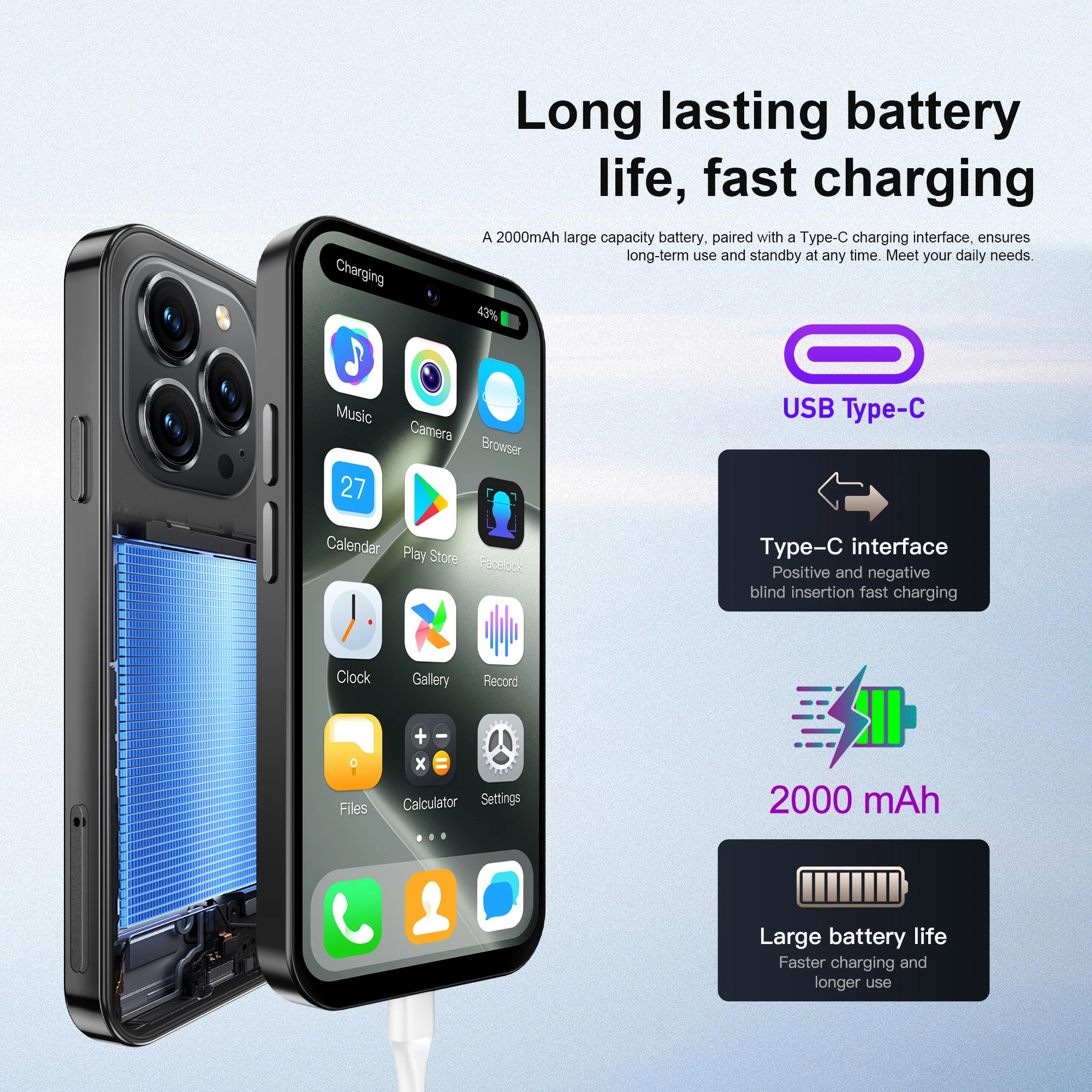 2025 SERVO S16 Mini 4.0" Smartphone Android 10.0 3G WCDMA 2GB+16GB 5MP Camera Play Store WiFi Hotspot Super Small Phones Type-C 3