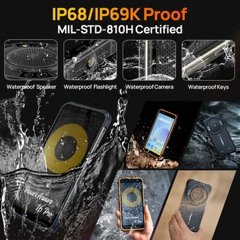 Ulefone Power Armor 16S Rugged Waterproof Smartphone NFC 16GB+128GB 50MP Camera 9600mAh Android 13 Phone Global 6