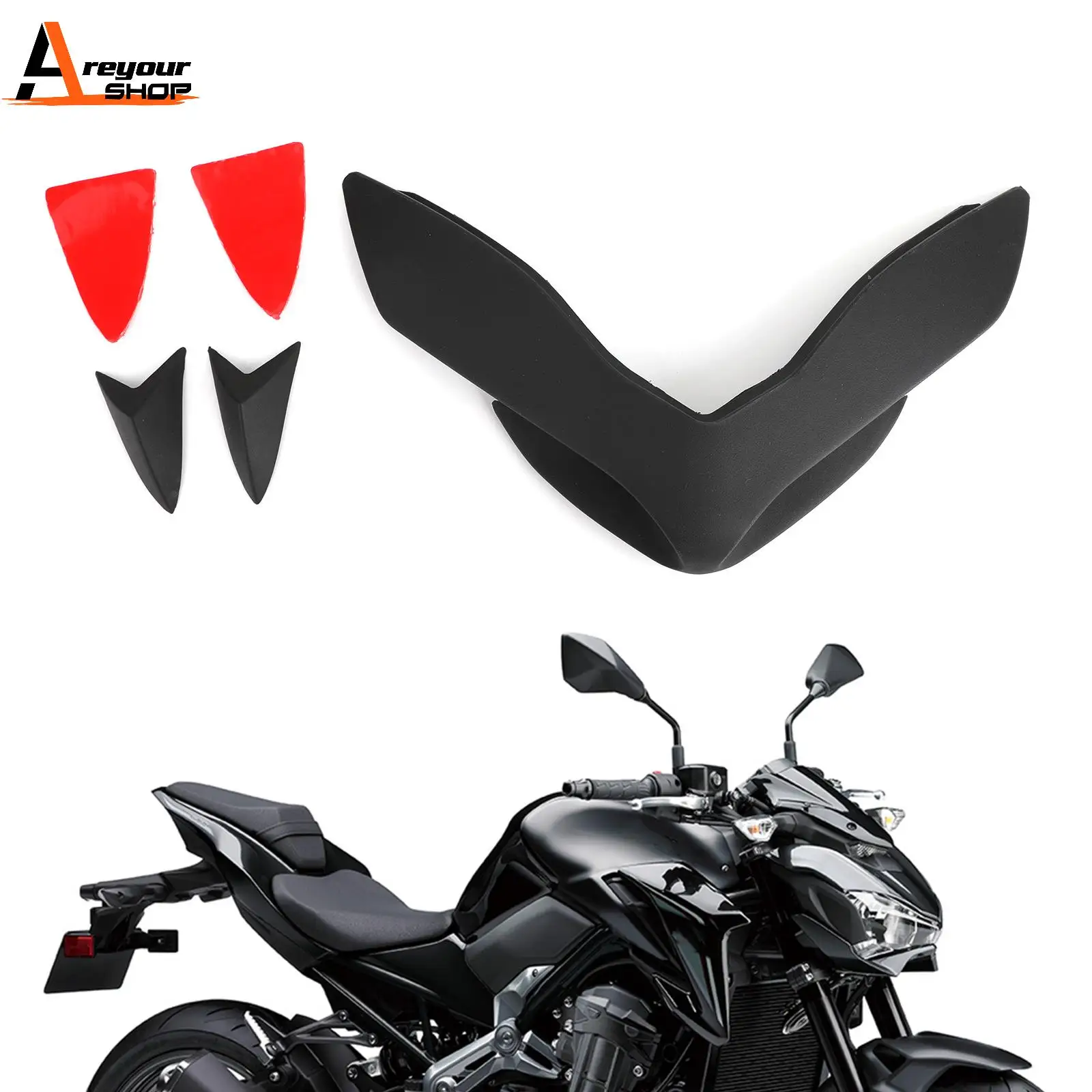 

Areyourshop For Kawasaki Z900 2018-2020 2019 Front Wheel Fender Beak Nose Cone Fender Beak Extension Cover Extender Cowl ABS