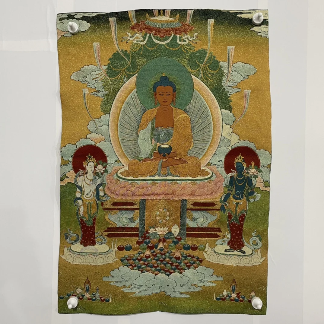 

Free Delivery China Elaborate Silk Embroidery Luck“Bodhisattva Buddha”Geomantic Thangka Painting Mural Household Decoration#3