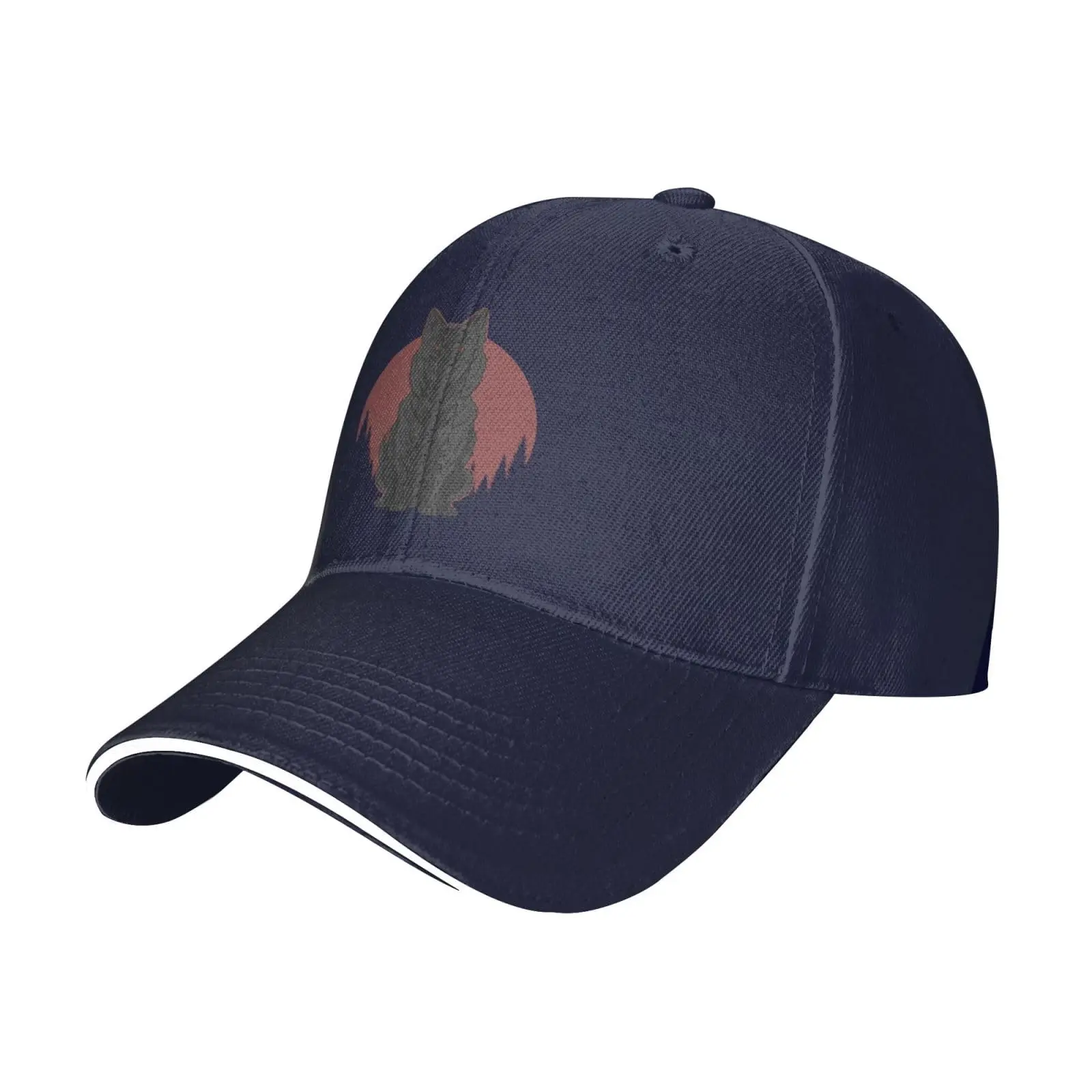 Cute Wolf Baseball Cap Women Men Hat Adjustable Outdoor Baseball Caps Sun Hat Navy Blue