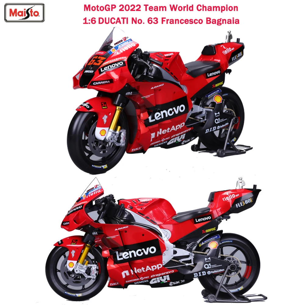 Maisto 1:6 2022 MotoGP Racing Ducati Lenovo Team #63 Alloy Motorcycle Model  Collection Gift Toy For Adults - AliExpress