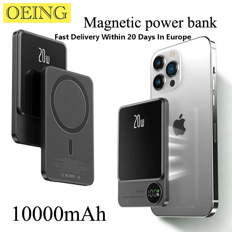 20000mAh Magnetic Wireless Power Bank PD20W MagSafe Powerbank External  Auxiliary Battery Charge For iphone 15 12 13 14 Pro Max - AliExpress