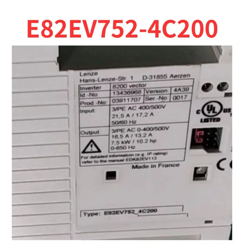 

90% new E82EV752-4C200 frequency converter tested OK