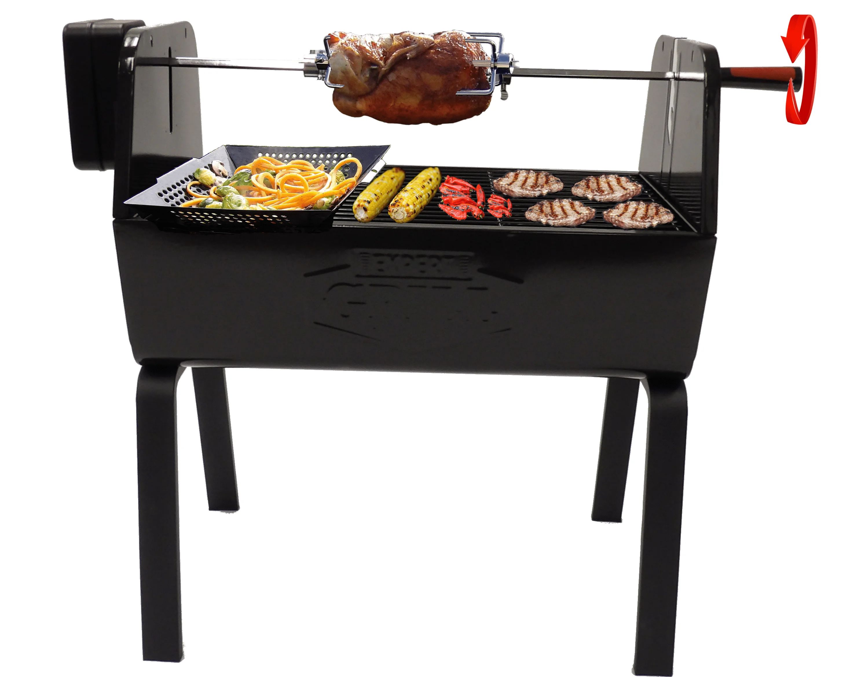 

Charcoal Portable Rotisserie BBQ Grill