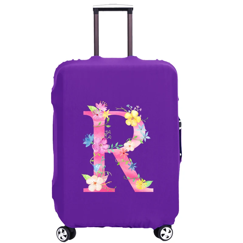 

26 Purple Color Letter Luggage Cover Protective Cover Scratch Dust-proof Thicker Elastic Apply To 18''-32'' Travel Accessories