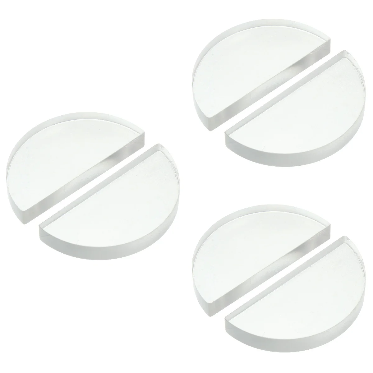 Optical Lens Physical Glass Physics Teaching Aids Equipment Convex Semicircular 3 PCS
