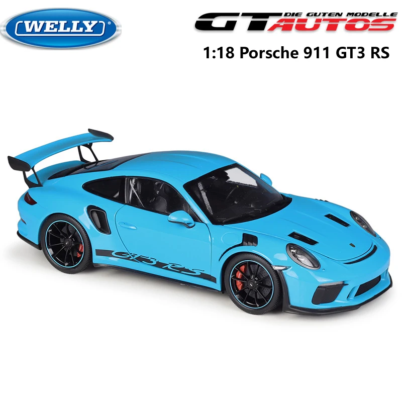 Scale Model Collector Car 1:18 for Porsche 911 GT3 RS 4.0 Sports Car Alloy  Diecast Vehicle Simulation Car Model Collection Souvenir Miniatures Diecast