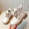 Girl's Ankle Boot Sweet Fashion Embroider Children Spring Autumn Leather Boots Causal Versatile Kid Princess Shorts Single Boots 3