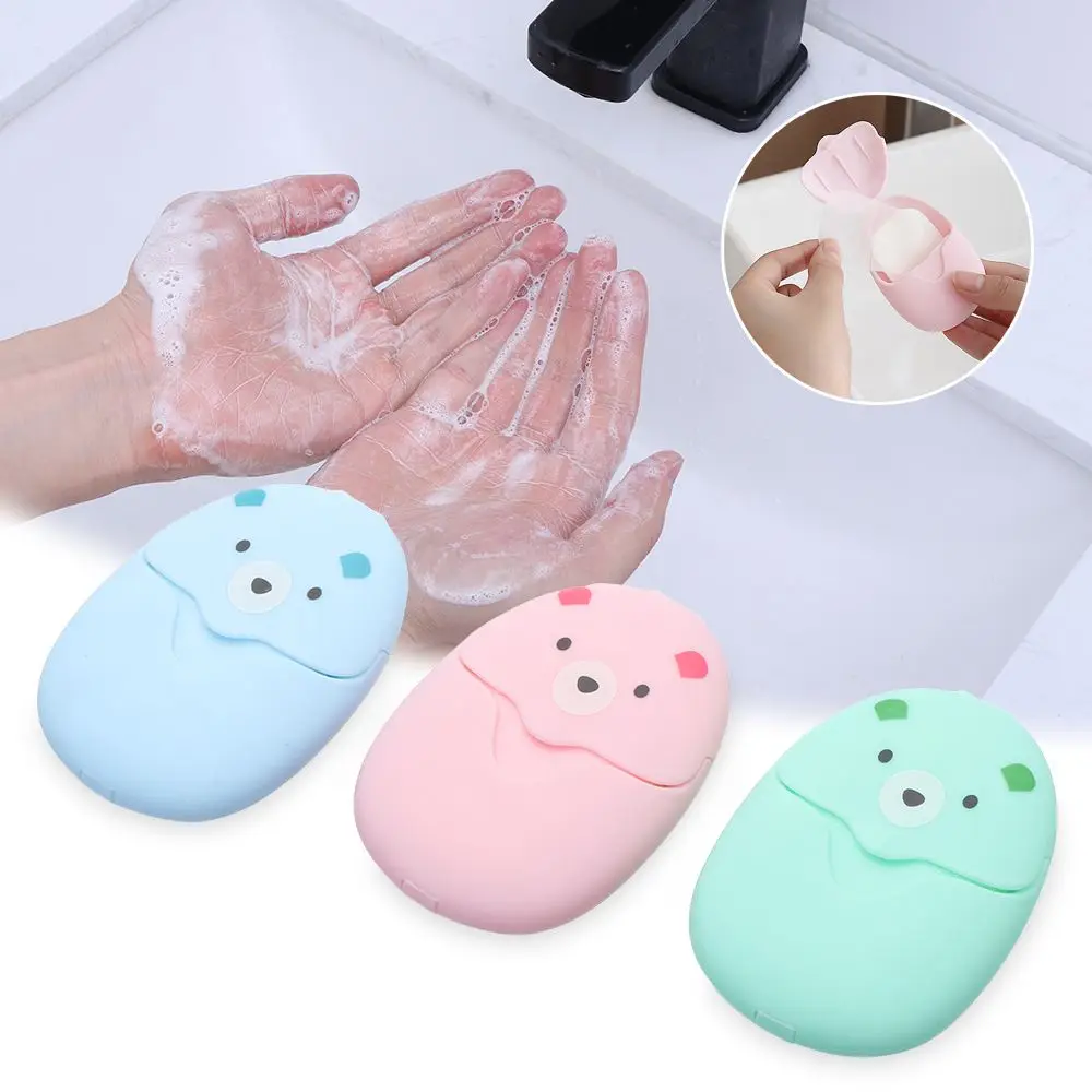 50Pcs Cute Outdoor Travel Portable Hand Washing Soap Paper disposable soap paper Soap Flakes Pieces