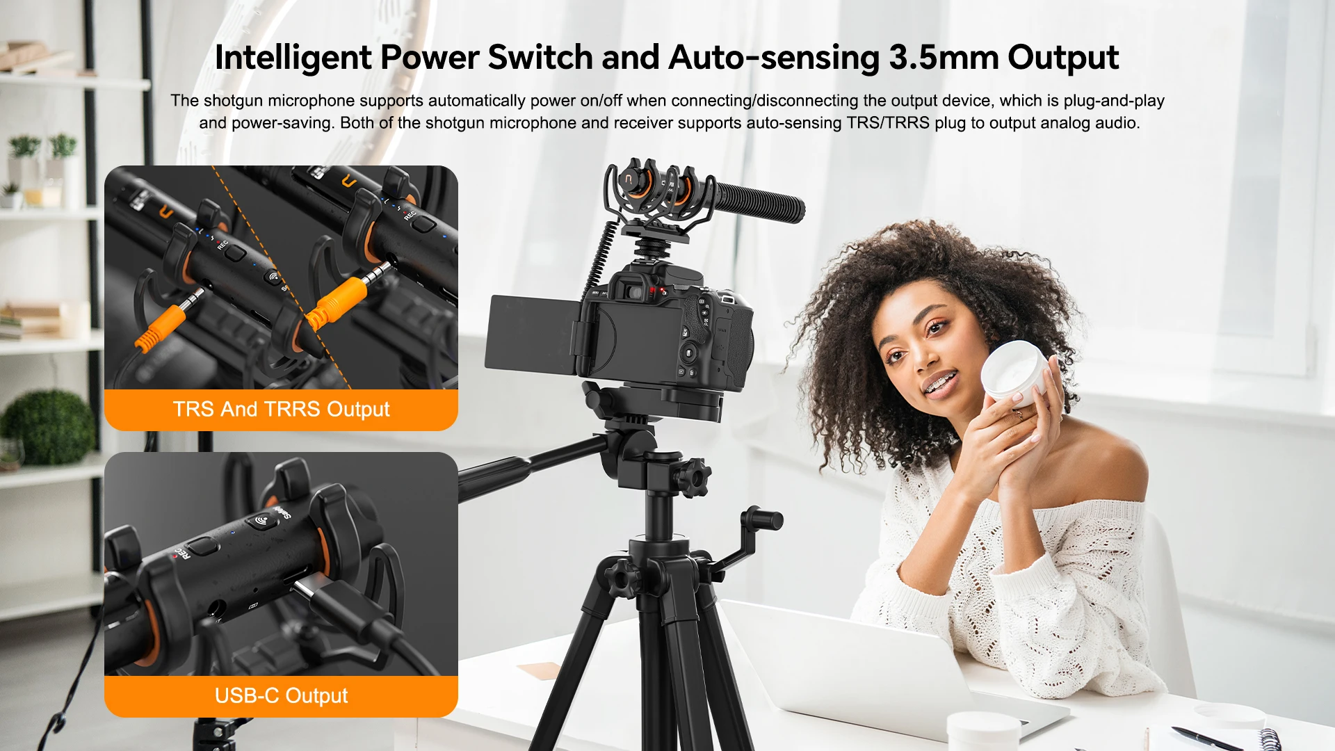 COMICA VM40 2.4G Super Cardioid Shotgun Microphone, Wired and Wireless dual modes, Bluetooth microphone for Camera/Smartphone/PC