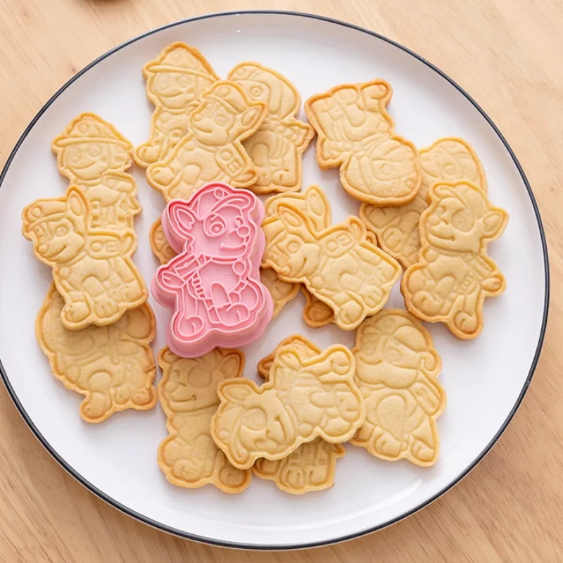 Cake Cookie Paw Patrol Cutters Plastic DIY 3D Baking Mould Cookies Cutter Set Cartoon Puppy Biscuit Baking Tool Decoration Tools