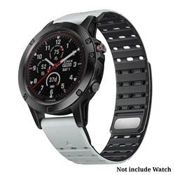 Magnetic Silicone Quick Fit Watch Strap, 47mm - Quickfit 22mm (Gray Black)