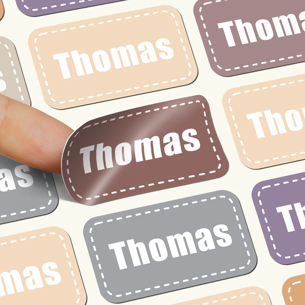 120pcs 방수 이름 스티커 사용자 정의 편지지 전사 술 어린이를위한 개인화 된 이름 접착 라벨 Morandi 병 태그