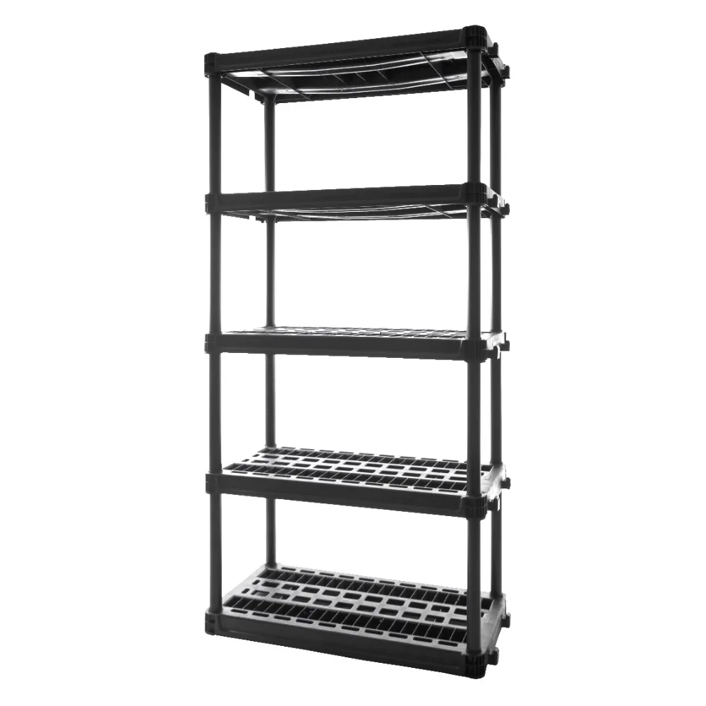 

Plano 5-Shelf Heavy Duty Plastic Storage Shelves, 73” x 36” x 18”, 750lb Capacity
