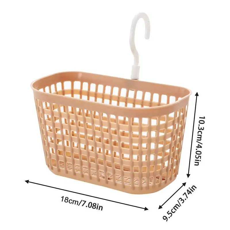 Plastic Home Storage Basket Hanging Shower Basket With Hook For Bathroom Storage Holder Kitchen Hook Organizer