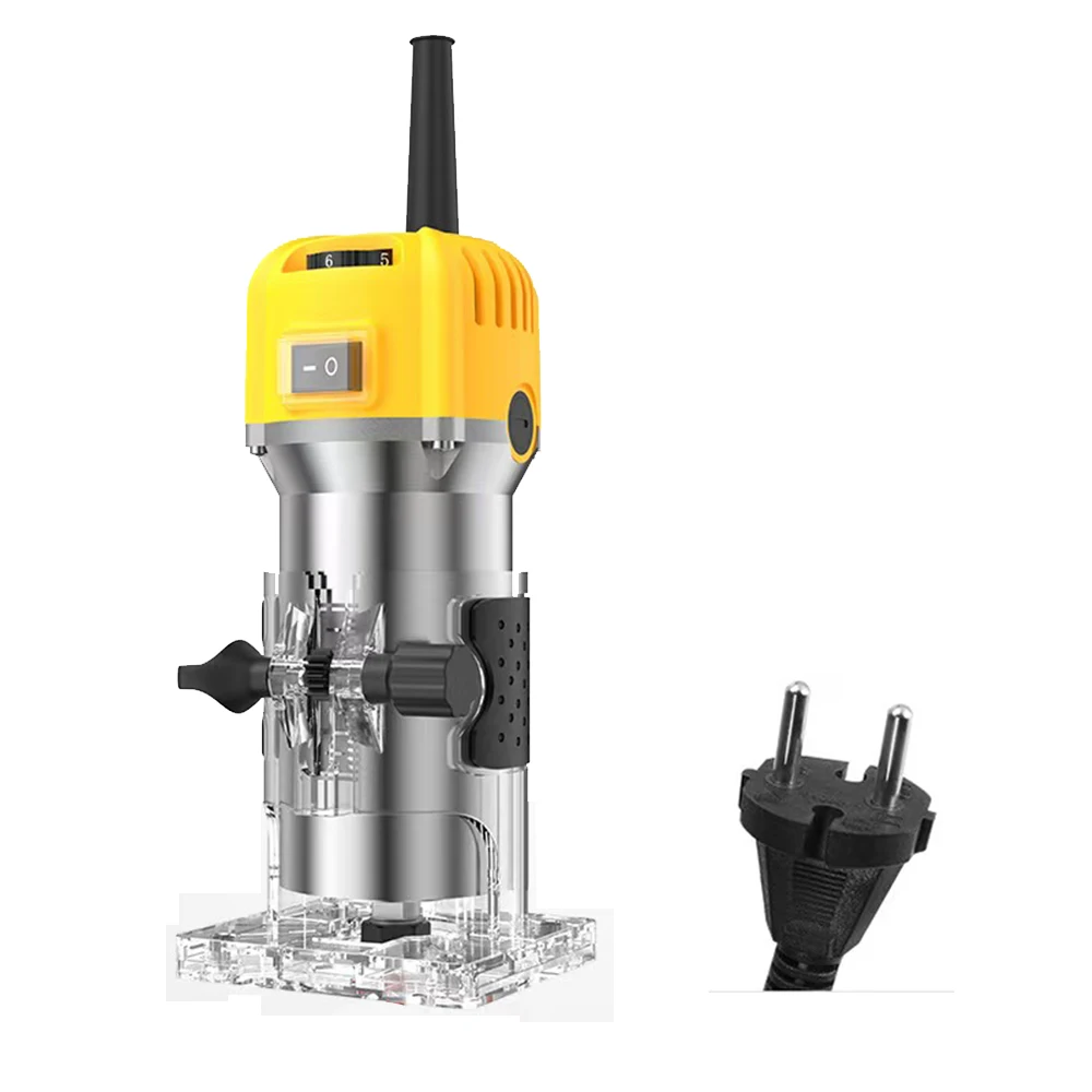 6 Speeds Electric Trimmer Wood Milling Trimming Engraving Slotting Machine Versatile Woodworking Router Power Tool EU Plug