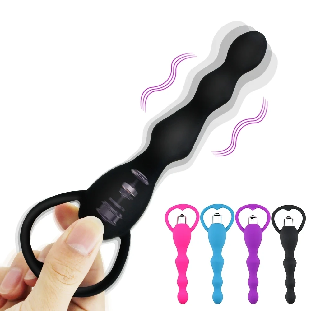 Anal Plug Vibrator Vibrating Prostate Massage Soft Anal Beads Butt Plug for Couples Butt Silicone Adult Products