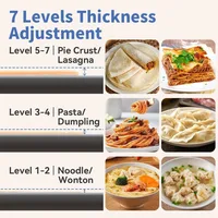 Electric Pasta Maker Stainless Steel Noodle Machine with Roller&Cutter Adjustable 7 Thickness &2 Width for Spaghetti, Fettuccini 2