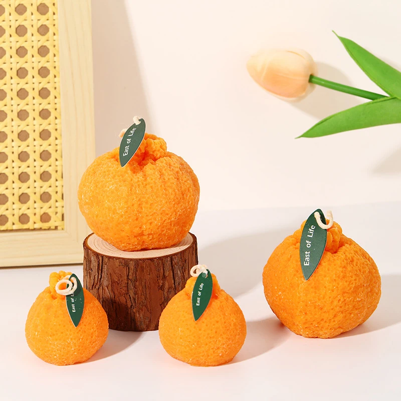 

Creative Ugly Orange Scented Candles Shooting Prop Ornament Home Decoration Fruit Shaped Candles Scented Wedding Souvenirs Gifts