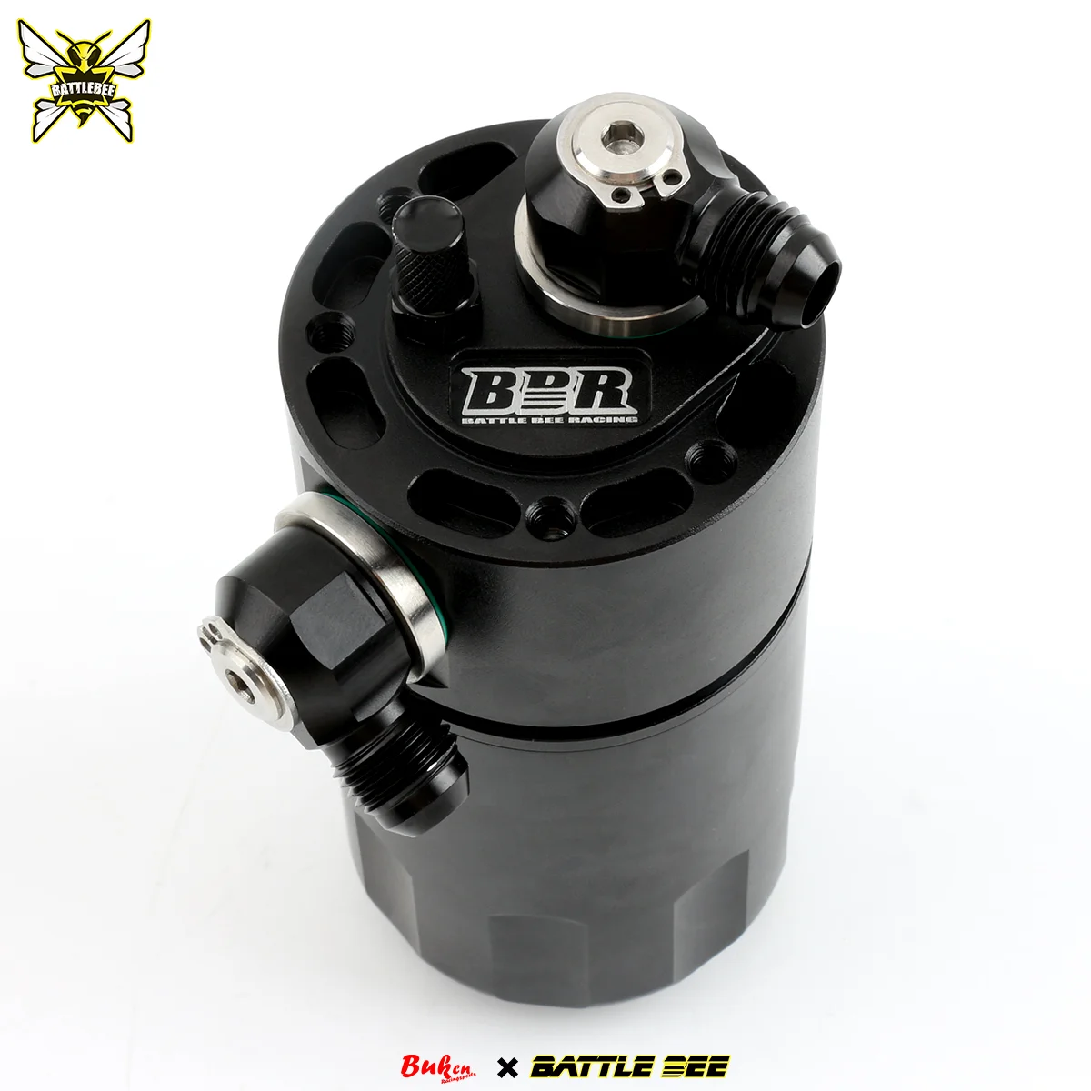 혼다 시빅 타입 R FK8 FL5 알루미늄 오일 캐치 캔 탱크 브래킷 포함 광택 배플리스 리저버 필터 포함 블랙