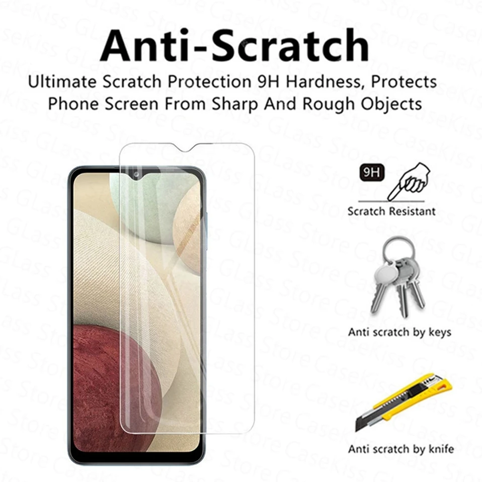 2in1 Tempered Glass For Samsung Galaxy A12 A42 A22 5G A52 Screen Protector Lens Film For Samsung A12 6.5' Clear Protective Glass phone screen cover