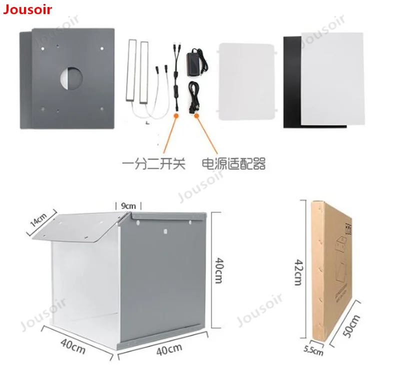 SANOTO 16" x 16" Photography Table Top Light Box 102pcs LED Lights Dimmable Portable Foldable Photo Studio Shooting Tent Softbox