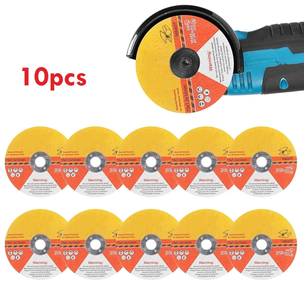 10Pcs 75mm Circular Resin Saw Blade Grinding Wheel Cutting Discs 10mm Bore 1.2mm Ultra-thin Angle Grinder Accessory cutting disc grinding disc grinding wheel cutting blade saw blade