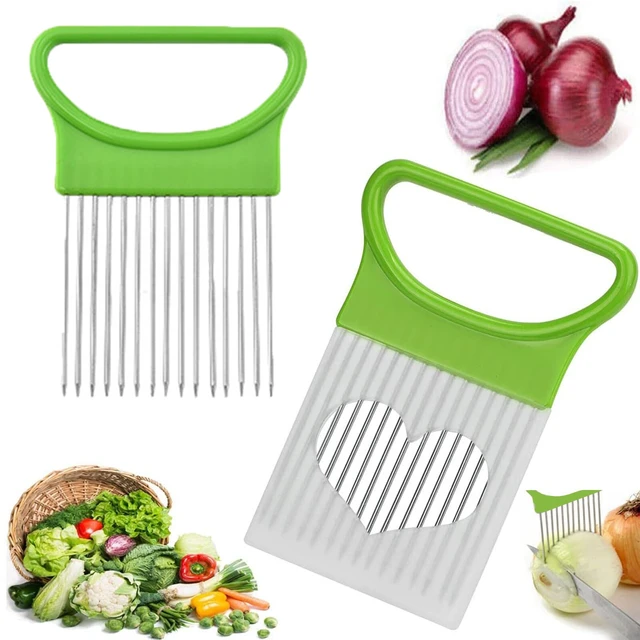 Stainless Steel Onion Holder Slicer Needle Fork Vegetable Fruit